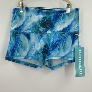 Tutublue women's ocean-print shorts feature UPF 50+ sun protection. Large